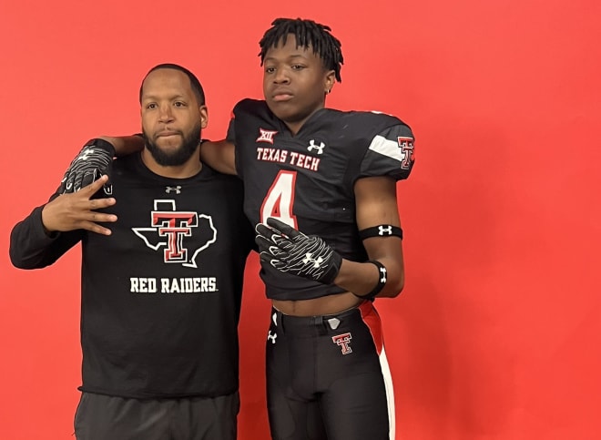 Tyanthony Smith with Texas Tech Director of Player Personnel James Blanchard
