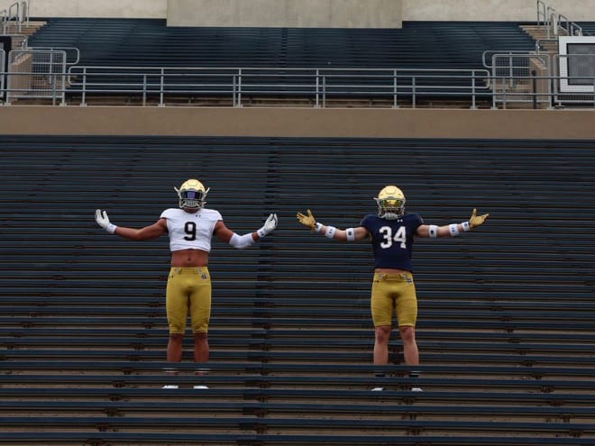 Notre Dame commits Keon Keeley (left) and Drayk Bowen on their visit this past weekend.