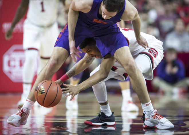 Fifth-year senior guard Sam Hunt exemplified the hustle on Thursday, willing to go between the opponent's legs for a loose ball.