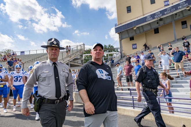 Mike Elko is refocusing his Duke team after Saturday's win at Northwestern. 