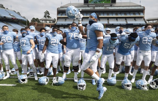 UNC's celebration after beating Syracuse seems like another season in some ways to the Heels.