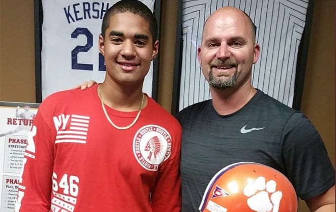 A younger D.J. Uiagalelei is shown here with highly regarded 1995 Clemson QB signee Dave Coggin.