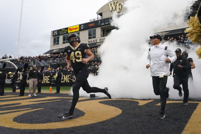 Wake Forest takes the field before its win against Duke this past weekend. 