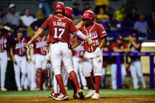 Christian Franklin had five RBIs in Arkansas' 7-0 win over LSU on Friday.