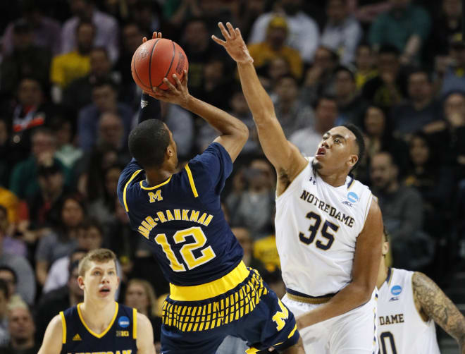 Bonzie Colson came off the bench for 12 points in Notre Dame’s 70-63 win over Michigan.