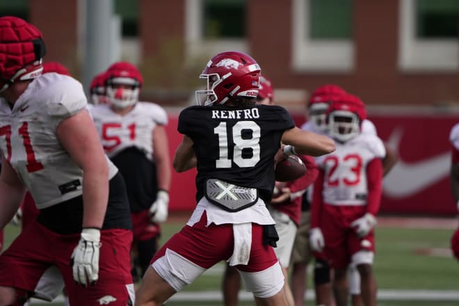 Arkansas walk-on quarterback Kade Renfro is done for the year with a torn ACL.