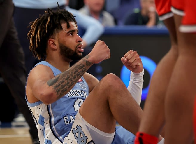 UNC PG RJ Davis finished with 21 points, four assists, eight rebounds, and two steals Saturday.