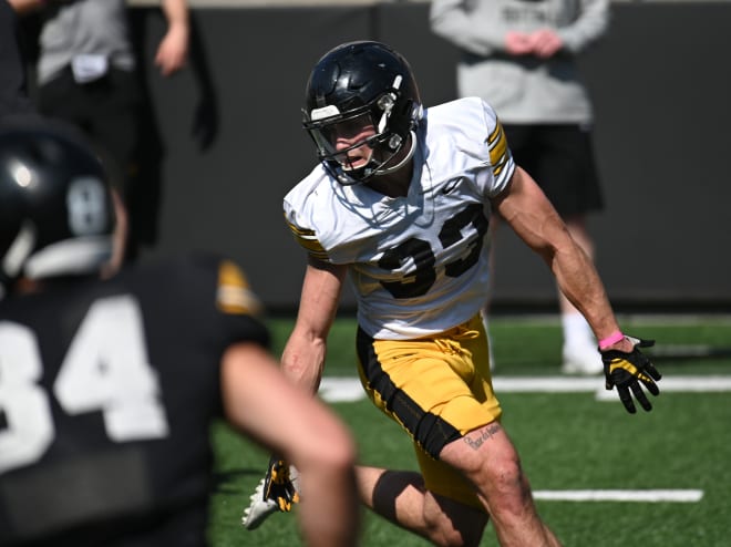 Riley Moss is one of the veteran starters in the Iowa secondary. 