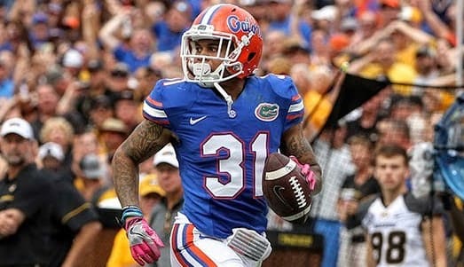 Teez Tabor on his way to the endzone (Credit: Florida Sports Information)