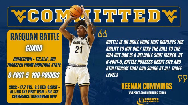 Battle is a major addition to the West Virginia Mountaineers basketball program.
