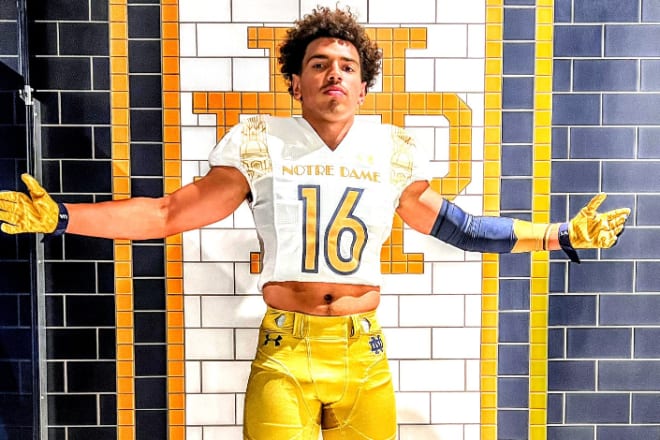 Notre Dame 2026 linebacker prospect Cam Thomas has plenty of connections to the Irish. Saturday will mark his first trip to Notre Dame for a game.