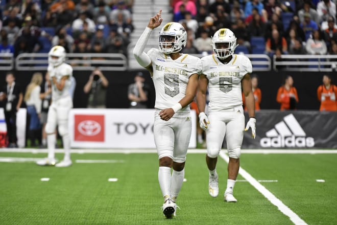 Bryce Young celebrates a play at the US Army All-American Game. Photo | Getty Images