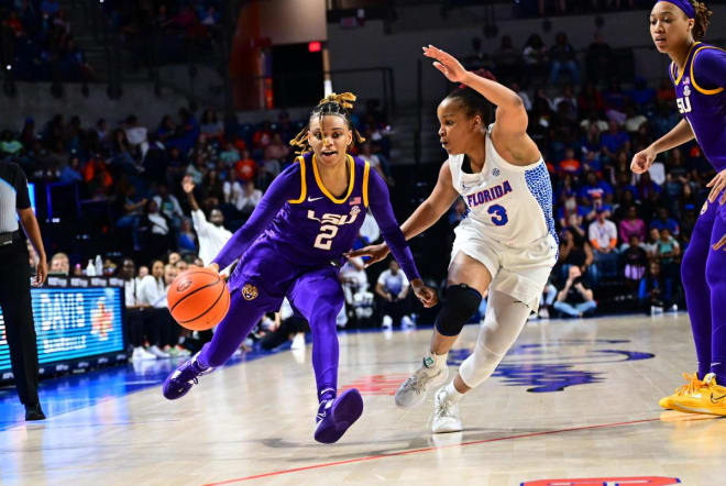 LSU's Jasmine Carson hit 7 of 14 3-pointers in her 25-point performance Sunday as the Lady Tigers won 90-79 at Florida.