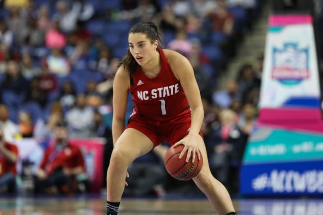 NC State Wolfpack senior guard Aislinn Konig led all players on the floor with 24 points on 8-of-11 shooting in a loss to North Carolina Thursday night. 