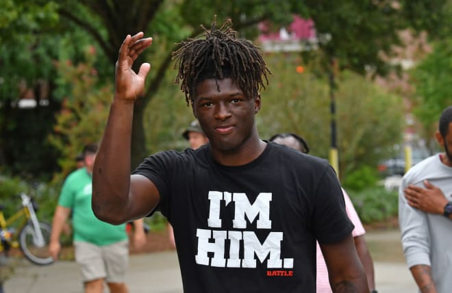 Earlier in the week, Hykeem Williams threw up the chop before an FSU practice. 