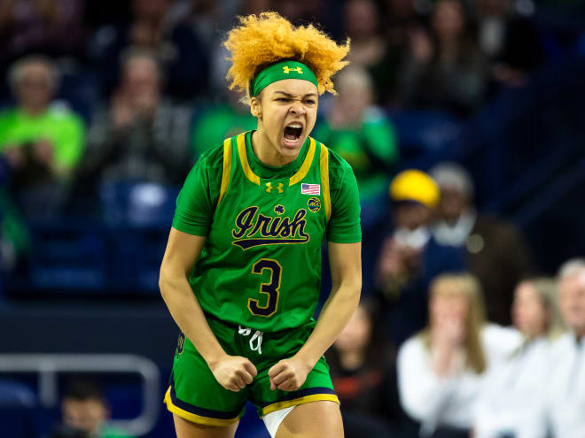 Notre Dame freshman point guard Hannah Hidalgo was named ACC Rookie of the Year and ACC Defensive Player of the Year.