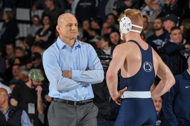 Penn State wrestling coach Cael Sanderson and the Nittany Lions have their full 2021-2022 schedule. PSU Athletics photo.