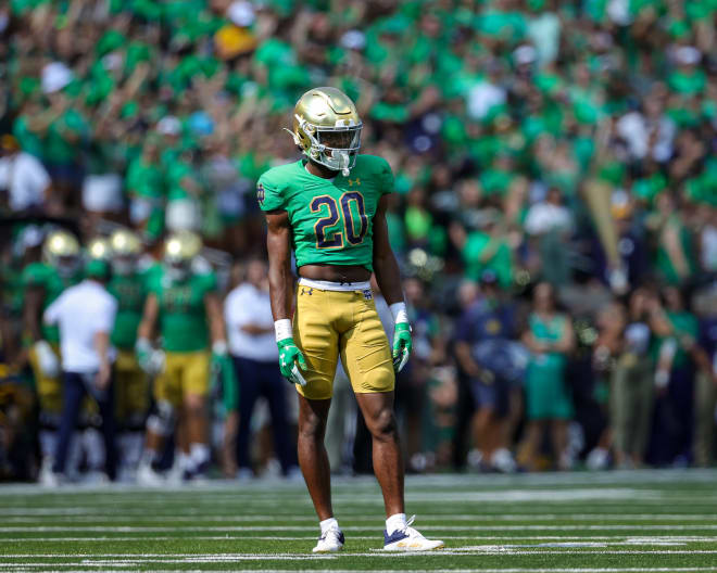 Cornerback Benjamin Morrison is the only freshman position player to have started a game for Notre Dame in 2022.