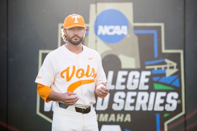 Tennessee baseball press conference after Texas game at the 2021 CWS