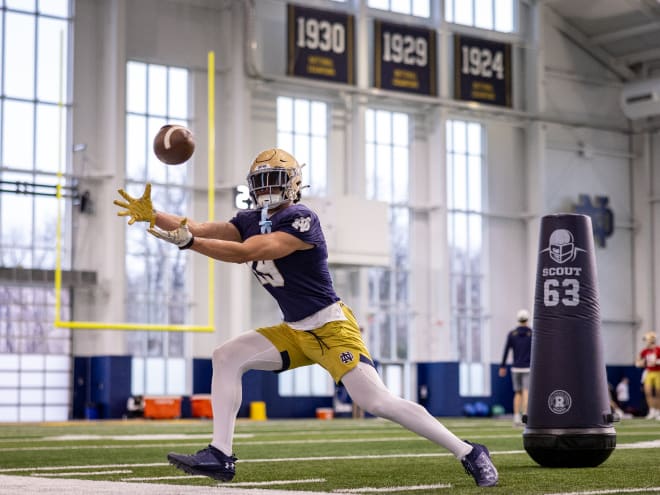 Sophomore wide receiver Jaden Greathouse has a chance for a more productive role for Notre Dame in 2024.