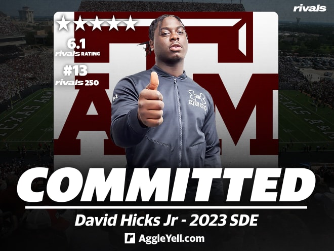 Texas A&M football recruiting: David Hicks, No. 1 DL prospect in 2023  class, commits to Aggies over Oklahoma 