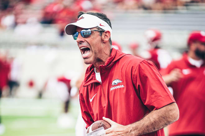 Arkansas offensive coordinator Dan Enos.