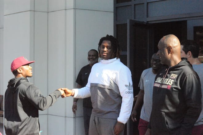 DL commit Derick Hunter made the trip to Tallahassee with his father and other family members.
