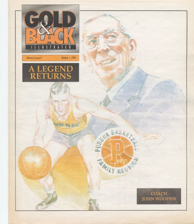 John Wooden returned to West Lafayette for a banquet put on by Gold and Black Illustrated in early October 1993. 