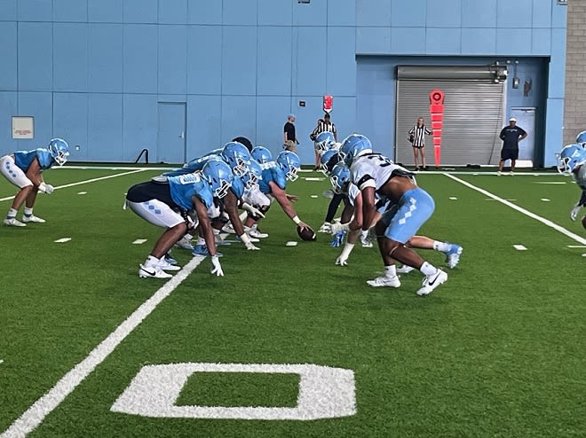 The Tar Heels held their sxth practice of fall camp Tuesday, which was their first in full pads. Here is our report.