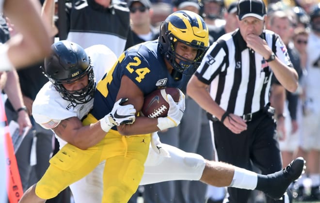 Michigan Wolverines football freshman running back Zach Charbonnet ran for 100 yards and three touchdowns in the win over Army.