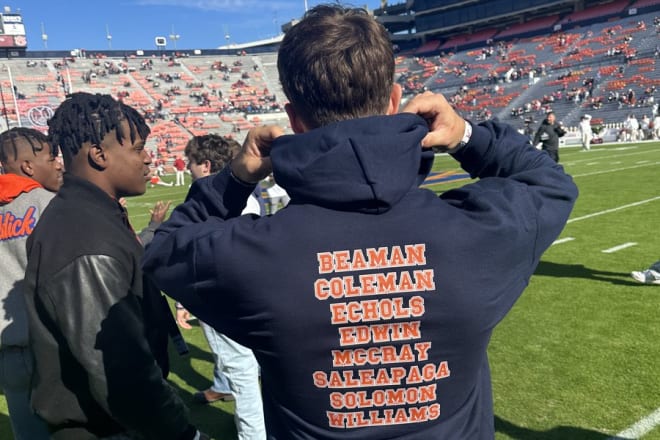 White in Jordan-Hare before kickoff of the 88th Iron Bowl.