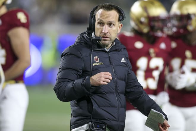 Jeff Hafley is 12-11 in his first two years as BC's head coach (Photo: Brett Davis-USA TODAY Sports).