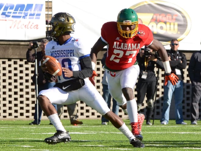 Moultry flashed big-time speed off the edge in the Alabama-Mississippi all-star game.