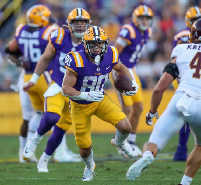 Sophomore wide receiver Jack Bech is one of LSU's three player representatives selected to attend next week's 2022 SEC Football Media Days in Atlanta.