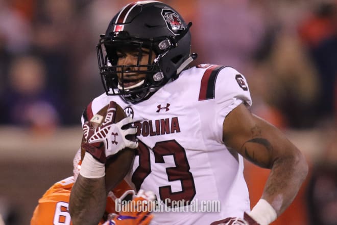 Rico Dowdle and the rest of the Gamecocks had a tough night Saturday in a 56-7 drubbing by No. 3 Clemson at Death Valley.