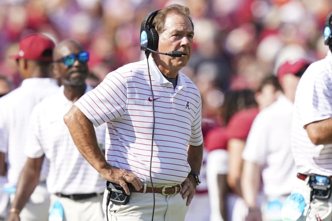 Alabama Crimson Tide head coach Nick Saban at Bryant-Denny Stadium. Photo | Marvin Gentry-USA TODAY Sports