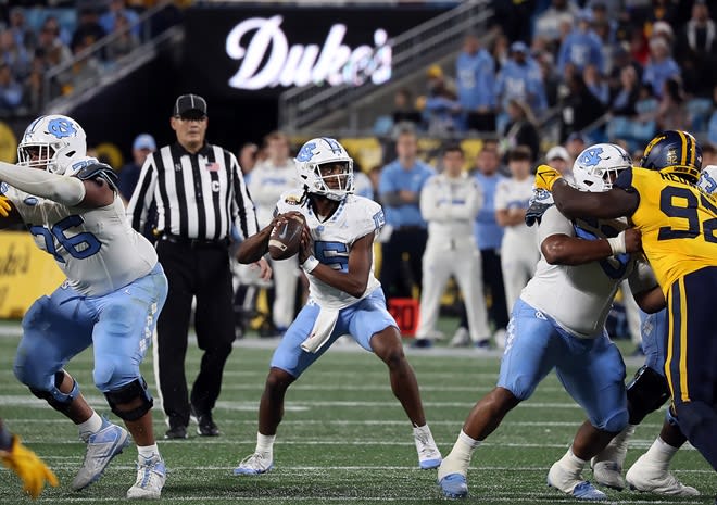 Conner Harrell's first career start came in UNC's loss to West Virginia last December.
