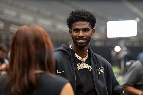 Shedeur Sanders at Big 12 Media Days in Las Vegas