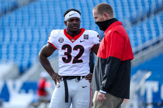 Monty Rice gave the team a pep talk during a players' only meeting.