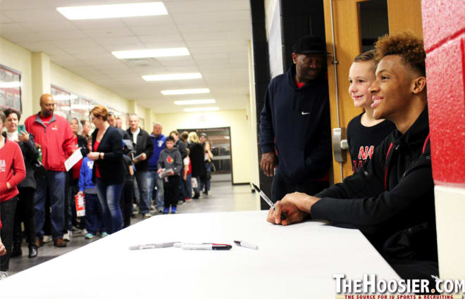 Fans waited after all of Romeo Langford's games this season to meet him and get his autograph.