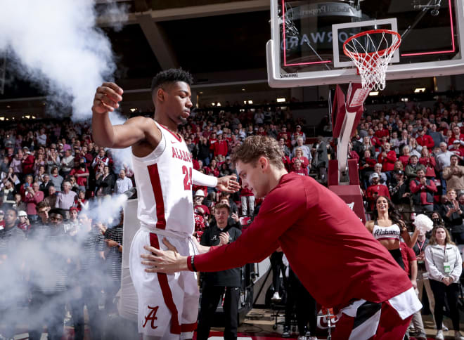 Alabama Forward Brandon Miller (24) during introductions against Georgia at Coleman Coliseum in Tuscaloosa, AL on Saturday, Feb 18, 2023. Photo | UA Athletics