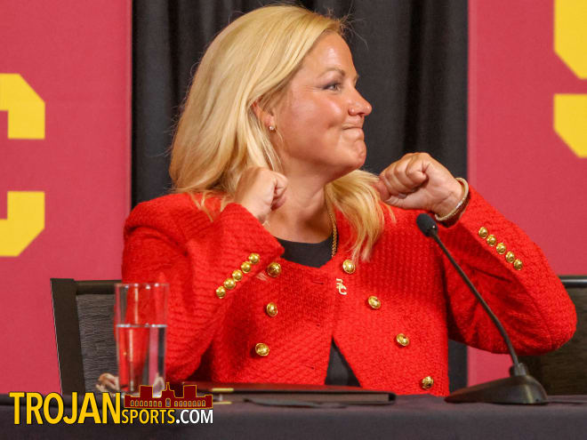 New USC athletic director Jen Cohen at her introductory news conference Monday.