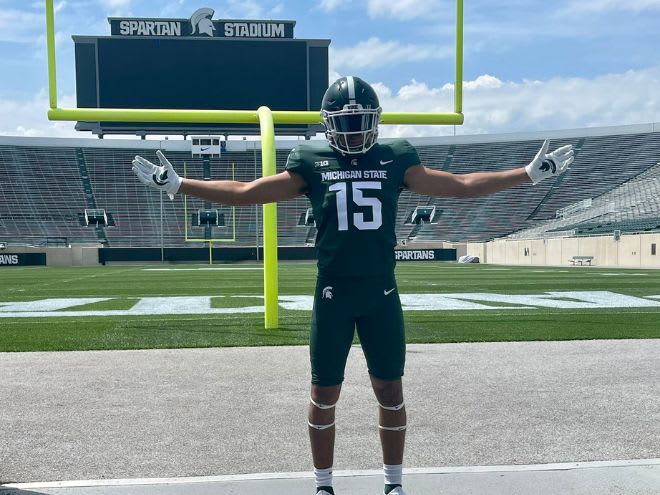 2025 three-star linebacker Kelan Butler on Michigan State unofficial visit (Photo courtesy of Kelan Butler)