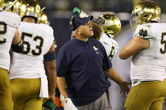 Offensive line coach Jeff Quinn is officially out at Notre Dame.