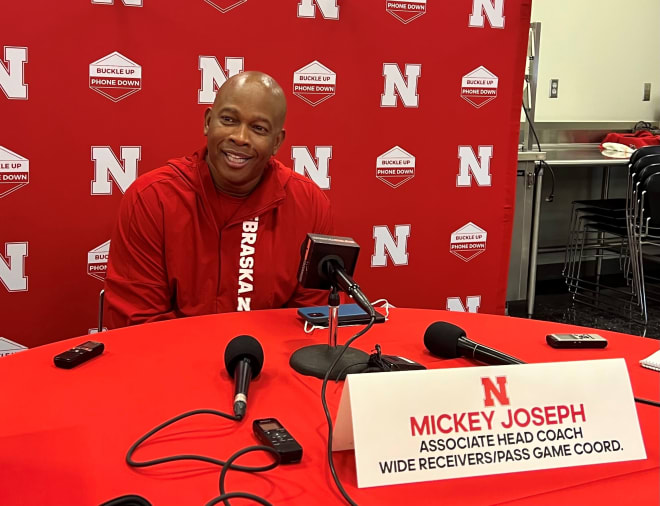 Nebraska football's associate head coach, wide receivers and passing game coordinator Mickey Joseph