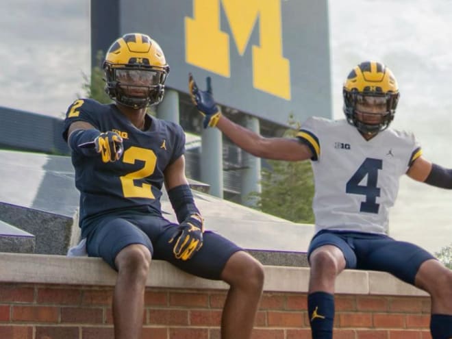 Michigan Wolverines football holds commitments from four-star cornerback Myles Pollard (left) and five-star cornerback Will Johnson (right)