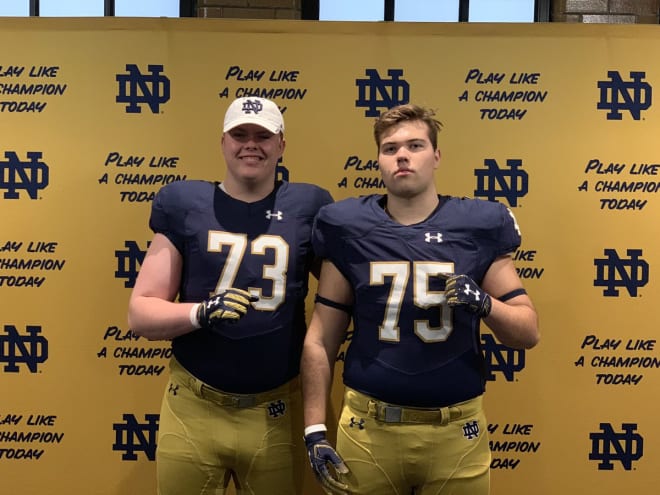 2021 OL Harisen Miller (75) got his first look at Notre Dame this weekend 
