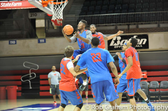 SMU basketball practice