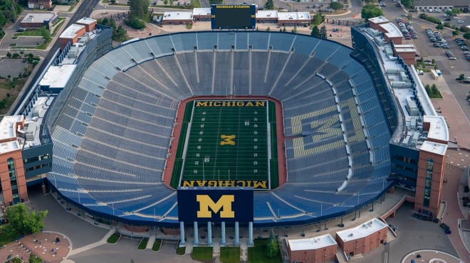 Michigan Stadium will appear much like this on Saturday, at least in the stands.