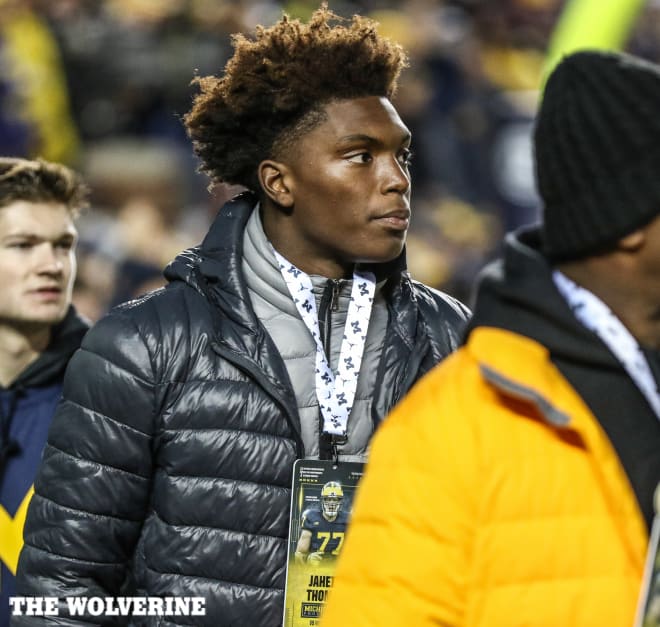 2020 Rivals250 LB Jaheim Thomas takes in the Michigan atmosphere.